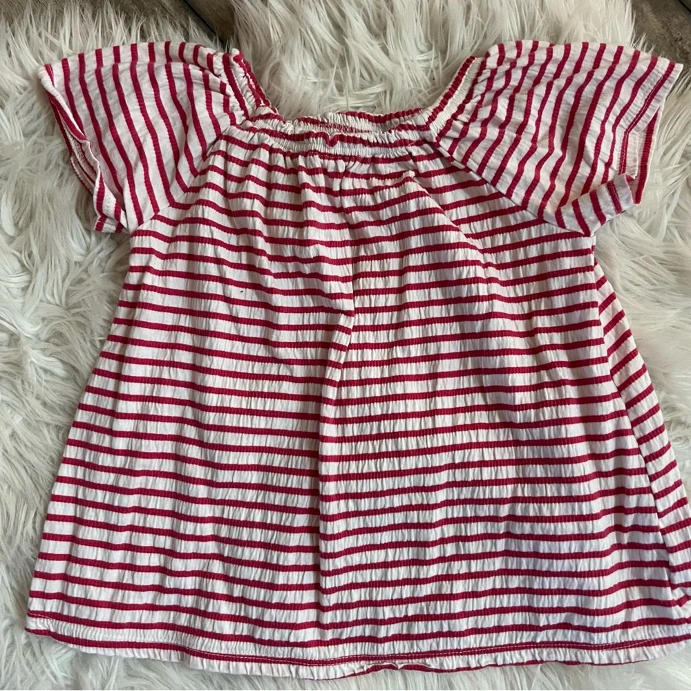 Girls 5T Cat & Jack Striped Top and Lace Denim Shorts